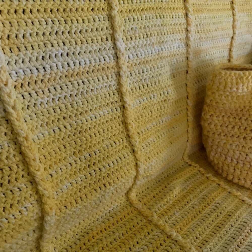 New Hand Crafted Sunshine Blanket Yellow Ombré